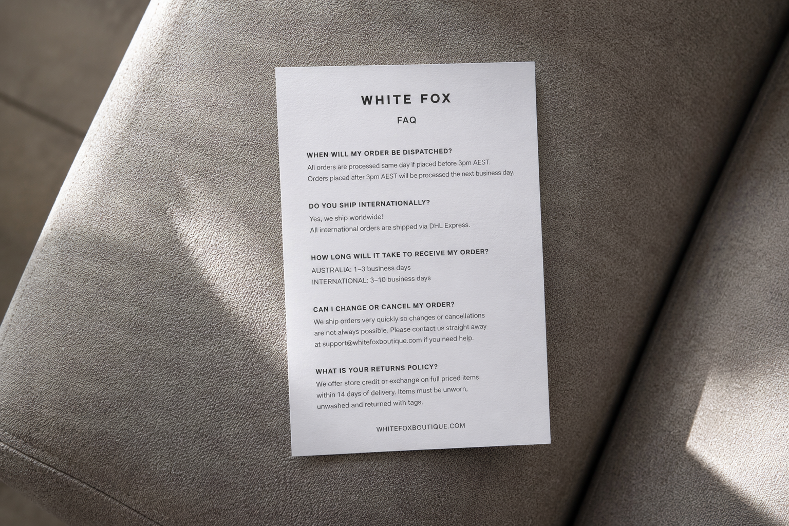 White Fox FAQ